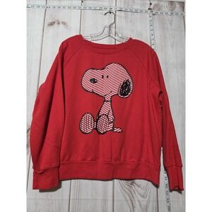Peanuts Snoopy Sweatshirt Womens 2XL Crewneck Pullover Happiness Is Peanuts 2020
